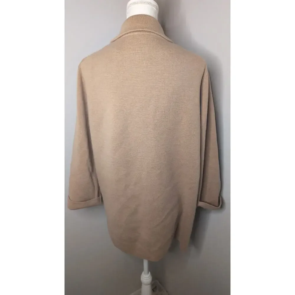 NWT J.Crew Sophie Camel Open-Front Sweater Blazer Large